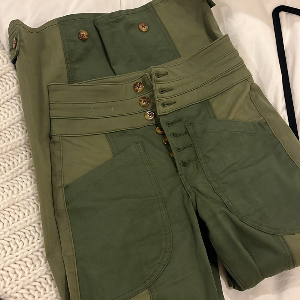 Veronica Beard Marley two tone High-Rise Straight Pants - Picture 3 of 6
